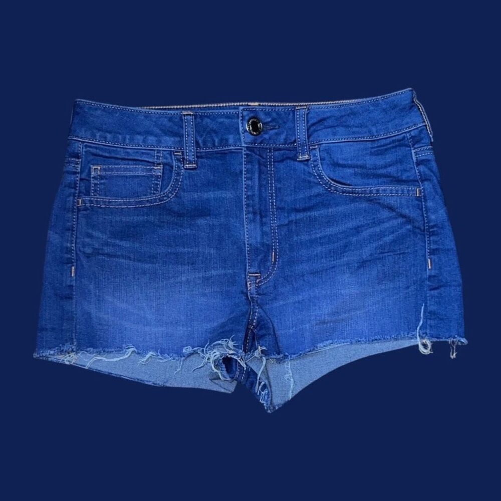 American Eagle Stretch Super Hi Rise Shortie Shorts Size 6 #114 - Picture 2 of 6